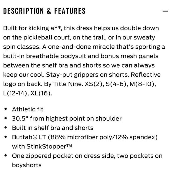 Title Nine Double Down Navy Light Blue Athletic Golf Tennis Sporty Tank Dress - Picture 5 of 16